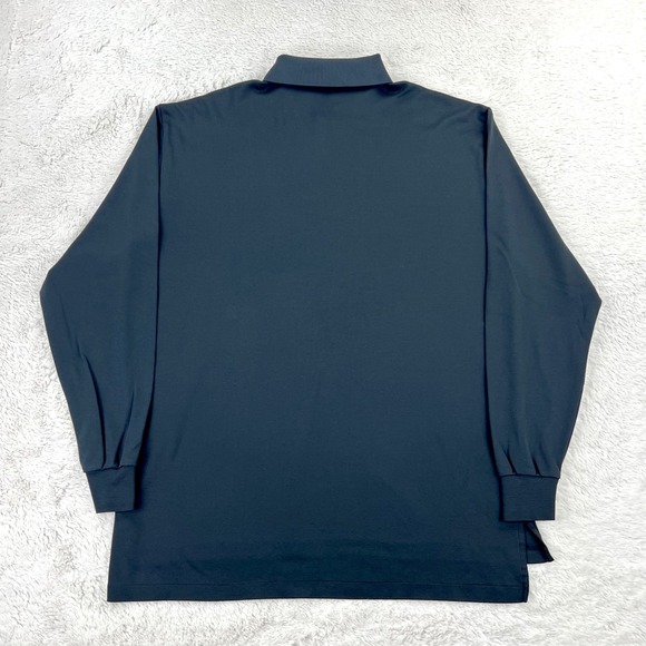 Vintage Polo Golf Ralph Lauren Shirt Men's MEDIUM Black Long Sleeve Pima Crest - Picture 3 of 8